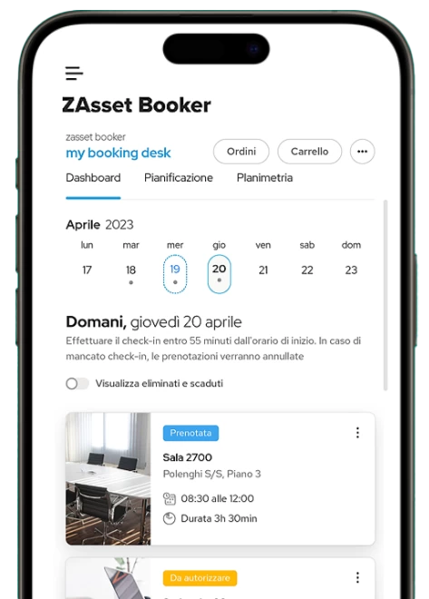 App ZAsset Booker per gesire le prenotazioni spazi di lavoro